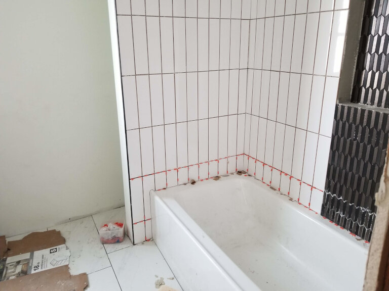 Mid-project bath framing and mechanicals